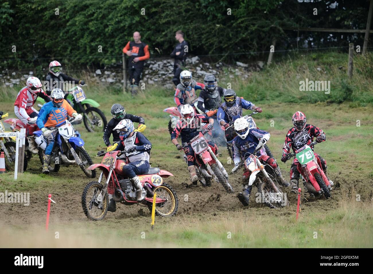 Hawick, Regno Unito. 22 agosto 2021. Azione del 5° round dell'evento Scottish Twinshock Scramble Club che si tiene nei pressi di Hawick domenica 22 agosto 2021 credito: Rob Grey/Alamy Live News Foto Stock