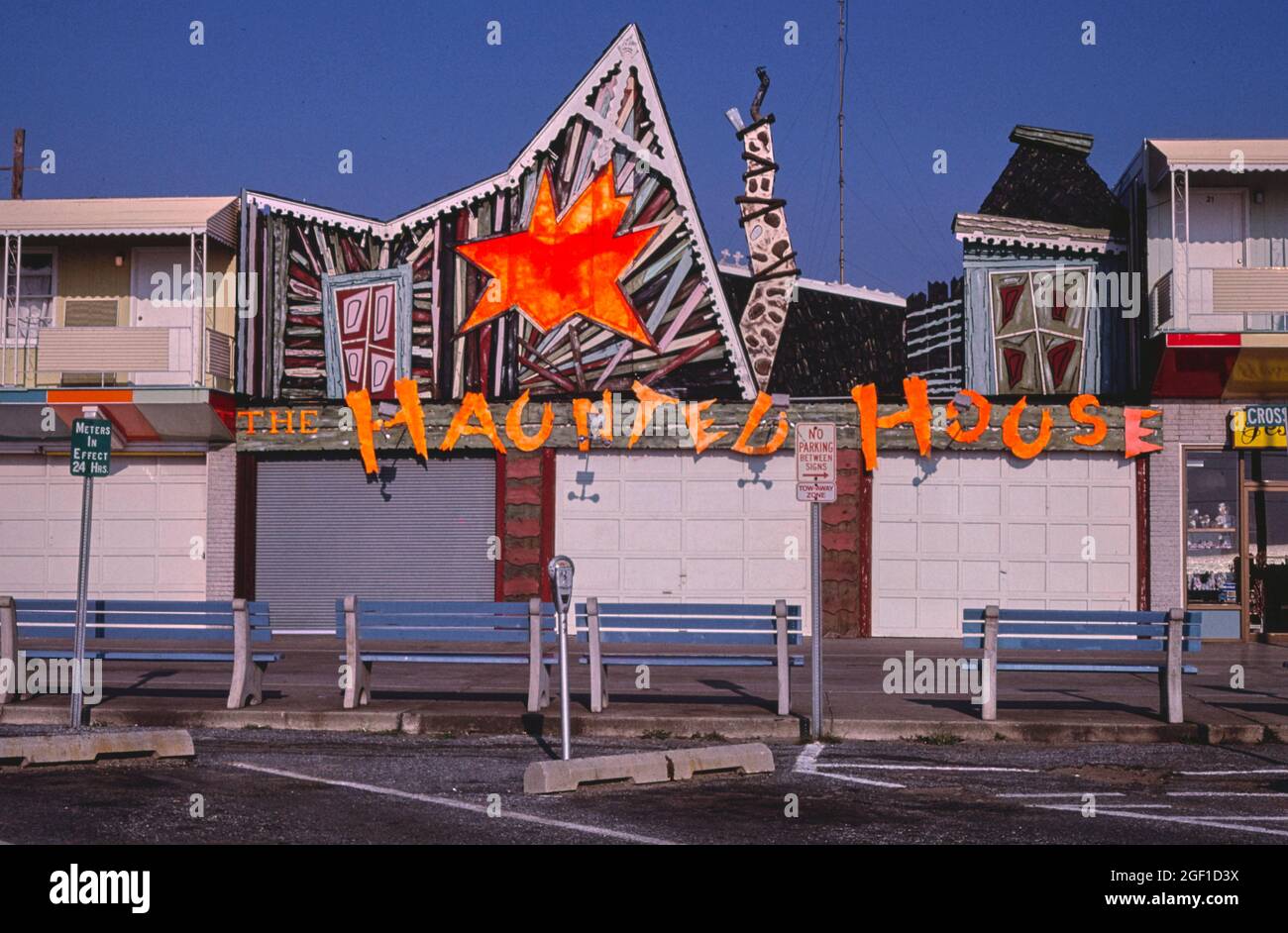 Haunted House, Boardwalk, Ocean City, Maryland, 1985 Foto Stock