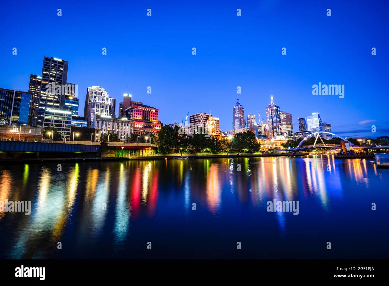 Bel paesaggio urbano in Melbourne City Australia Foto Stock