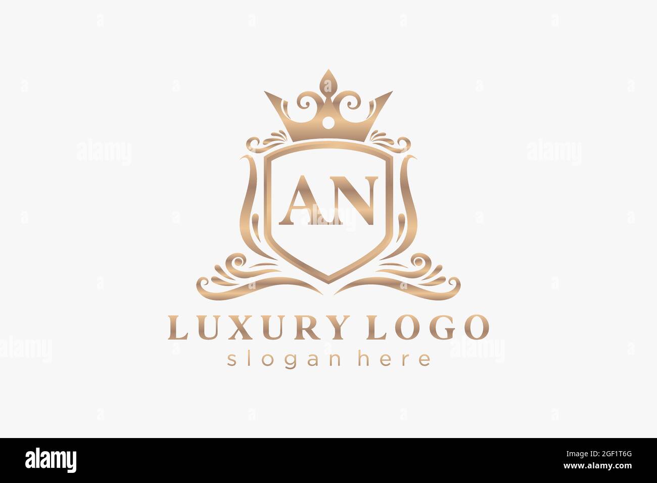 Un modello di logo Letter Royal Luxury in arte vettoriale per ristoranti, Royalty, Boutique, Cafe, Hotel, Araldica, Gioielli, Moda e altri vettori illustratore Illustrazione Vettoriale