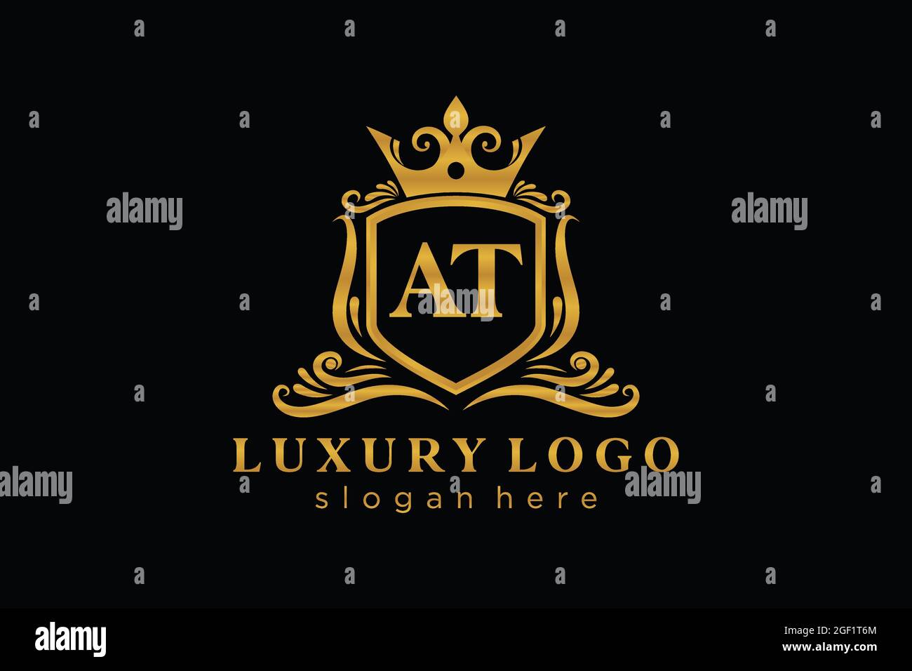 AL modello del logo Letter Royal Luxury in Vector Art per Ristorante, Royalty, Boutique, Cafe, Hotel, Araldica, Gioielli, Moda e altri vettori illustratore Illustrazione Vettoriale