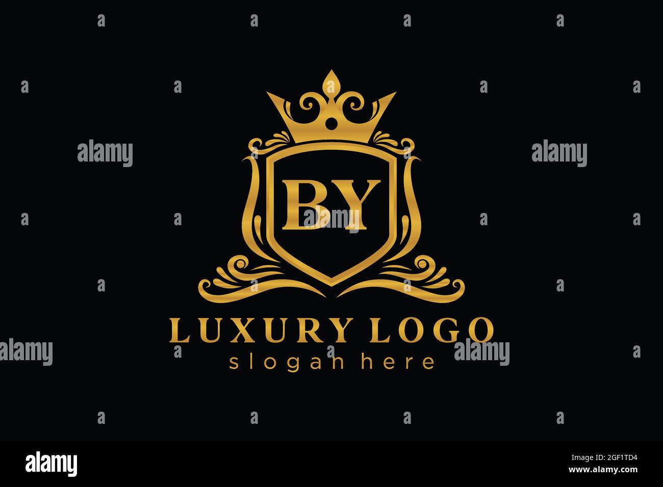 DA Letter Royal Luxury Logo modello in arte vettoriale per Ristorante, Royalty, Boutique, Cafe, Hotel, Araldica, Gioielli, Moda e altri vettori illustratore Illustrazione Vettoriale