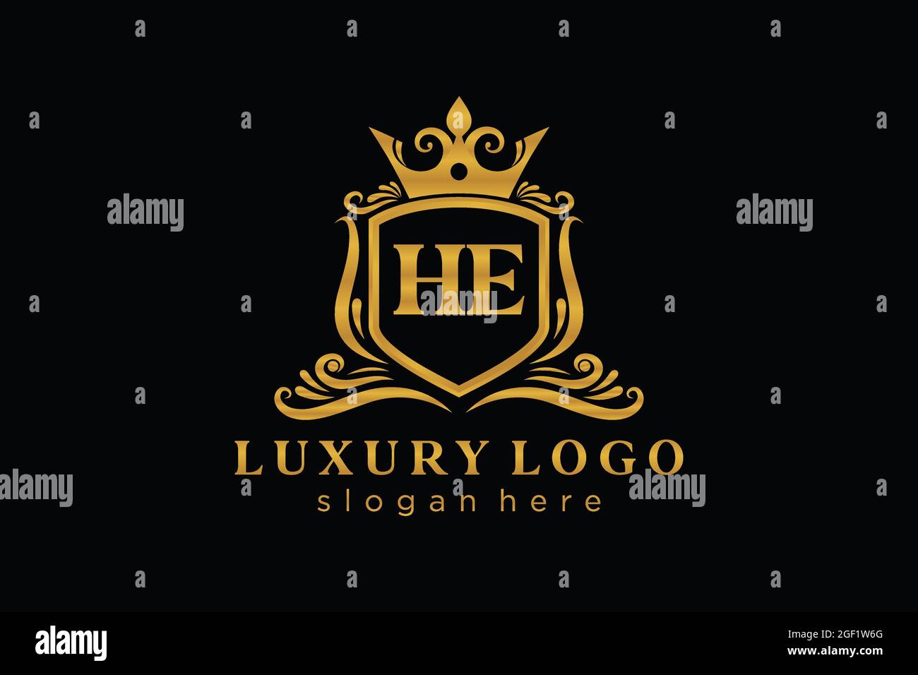 MODELLO del logo Letter Royal Luxury in arte vettoriale per Ristorante, Royalty, Boutique, Cafe, Hotel, Araldica, Gioielli, Moda e altri vettori illustratore Illustrazione Vettoriale