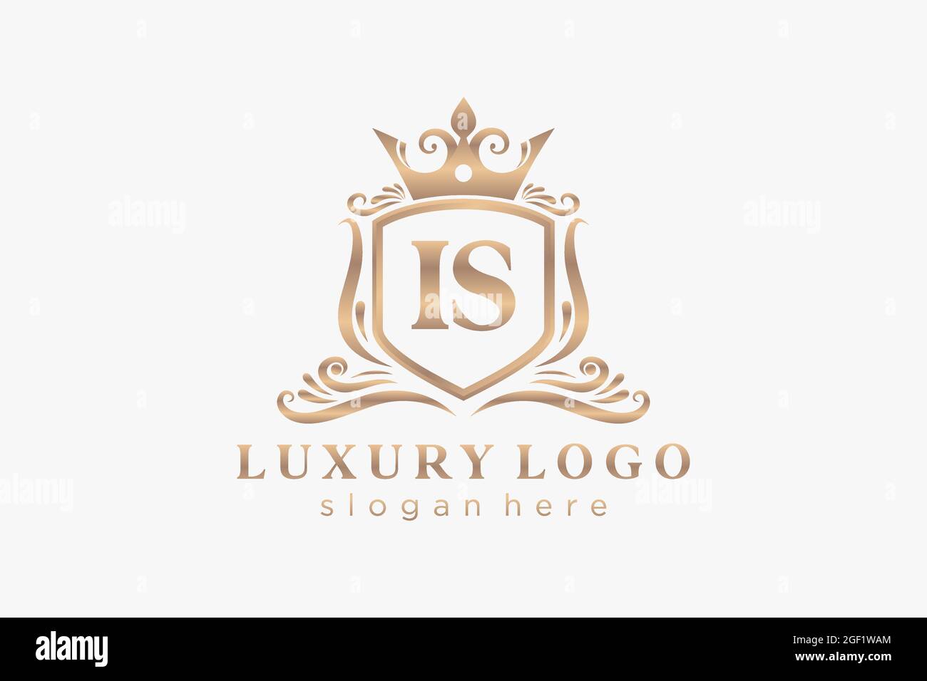 MODELLO IS Letter Royal Luxury Logo in Vector Art per Ristorante, Royalty, Boutique, Cafe, Hotel, Araldica, Gioielli, Moda e altri vettori illustratore Illustrazione Vettoriale