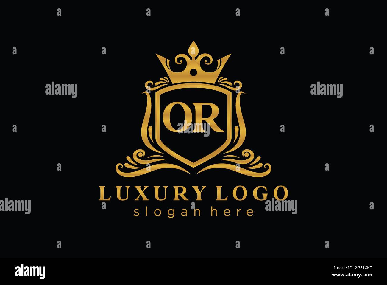 O modello di logo Letter Royal Luxury in Vector Art per Ristorante, Royalty, Boutique, Cafe, Hotel, Araldica, Gioielli, Moda e altri vettori illustratore Illustrazione Vettoriale