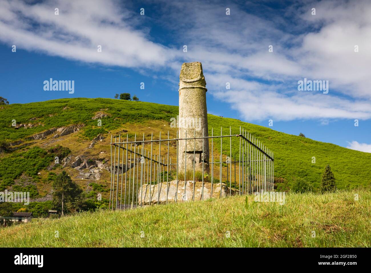 Regno Unito Galles, Clwyd, Llangollen, Eglwysegg Valley, il pilastro di Eliseg, Porta nomi di antichi governanti di Powys Foto Stock