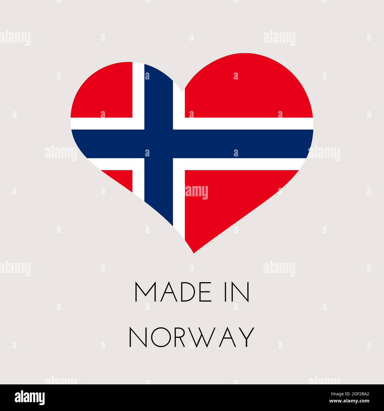 Etichetta a forma di cuore con bandiera norvegese. Etichetta Made in Norway. Concetto di fabbrica, produzione e paese di produzione. Illustrazione dello stock vettoriale Illustrazione Vettoriale