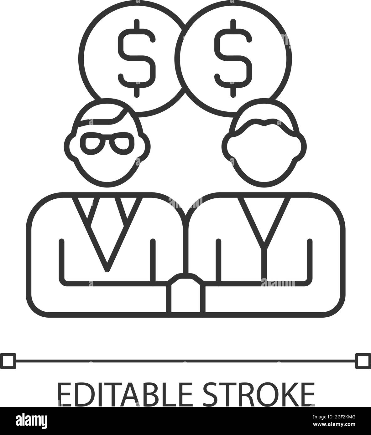 Icona RGB lineare rappresentante di vendita Illustrazione Vettoriale