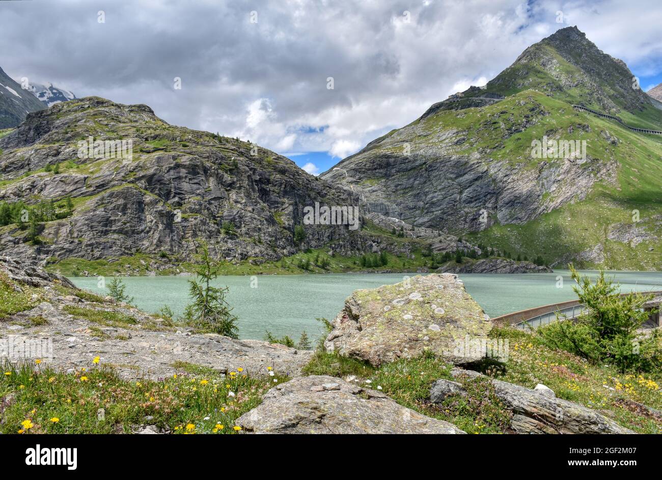 Margaritze, Talwanne, Margaritzenstausee, See, Stausee, Mauer, Staumauer, Pasterze, Wasser, Pasterzengletscher, Gletscherwasser, Oberstufe, Kraftwerk, Foto Stock
