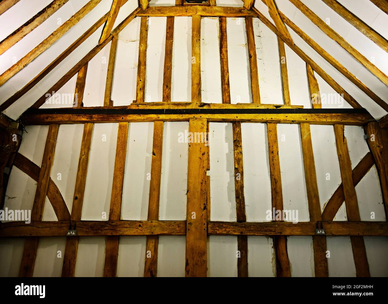 Dettaglio interno della parete del fienile Foto Stock