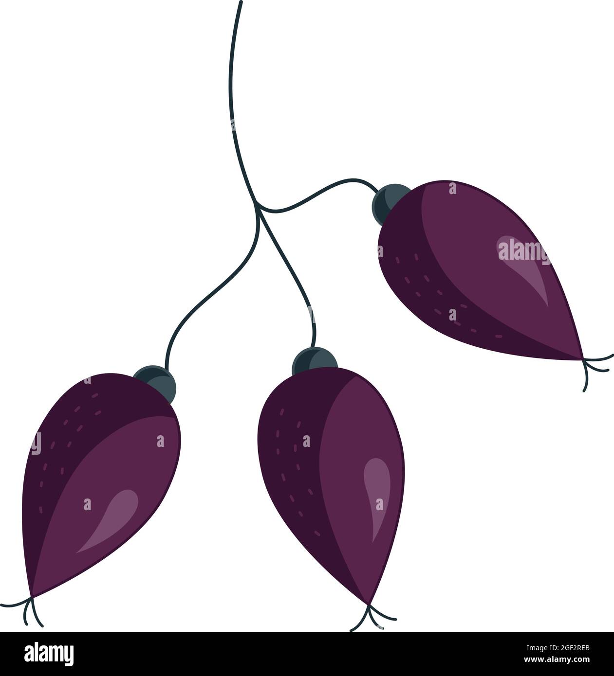 Icona di bacche d'autunno in uno stile disegnato a mano piatto isolato su sfondo bianco. Illustrazione Vettoriale