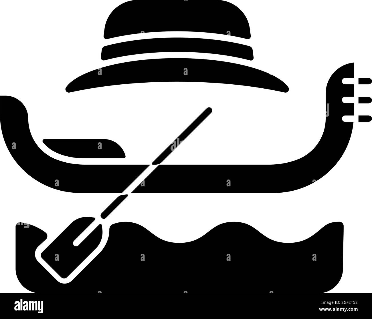 Gondola taxi nero glifo icona Illustrazione Vettoriale