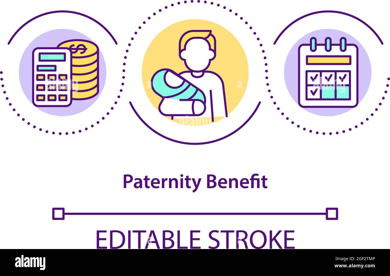 Icona del concetto di benefit paternity Illustrazione Vettoriale
