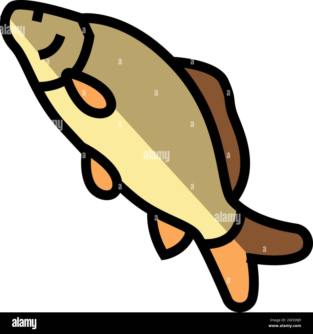 immagine vettoriale dell'icona del colore carp comune Illustrazione Vettoriale