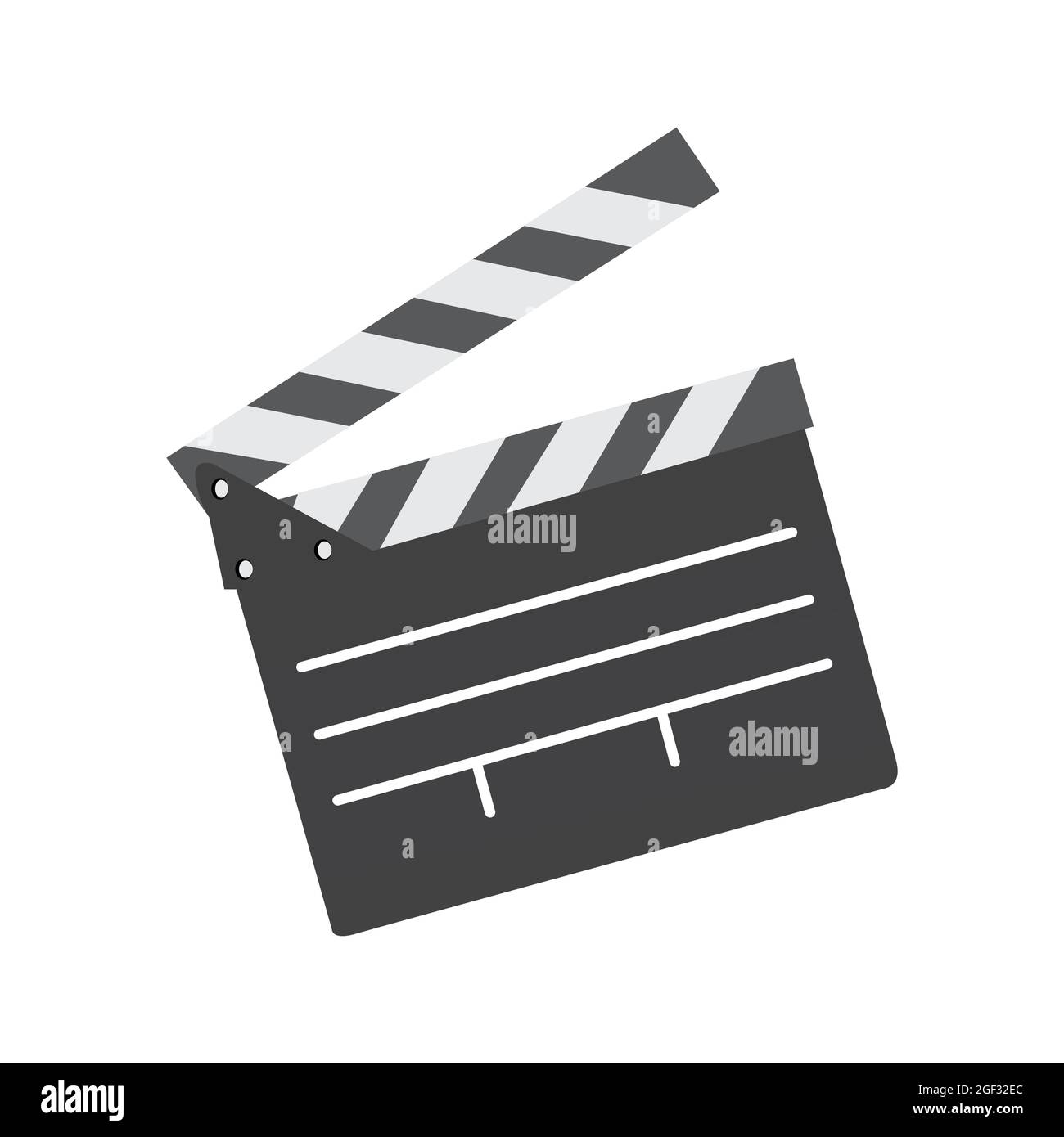 Clap board utilizzato da film o film maker. Vettore clap board isolato. Illustrazione Vettoriale