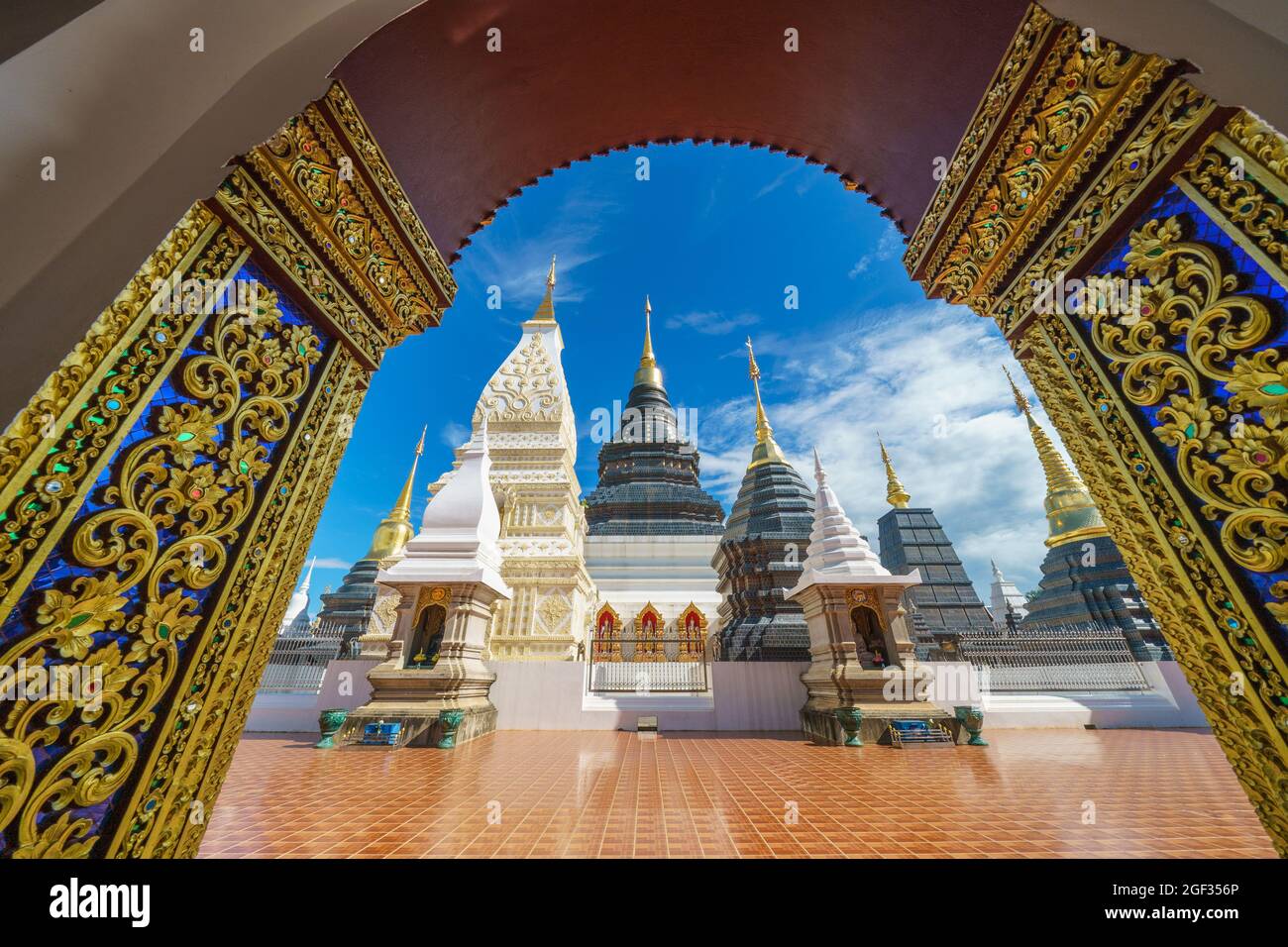 Wat Ban Den, un grande tempio, un bel posto a Chiang mai, Thailandia. Foto Stock