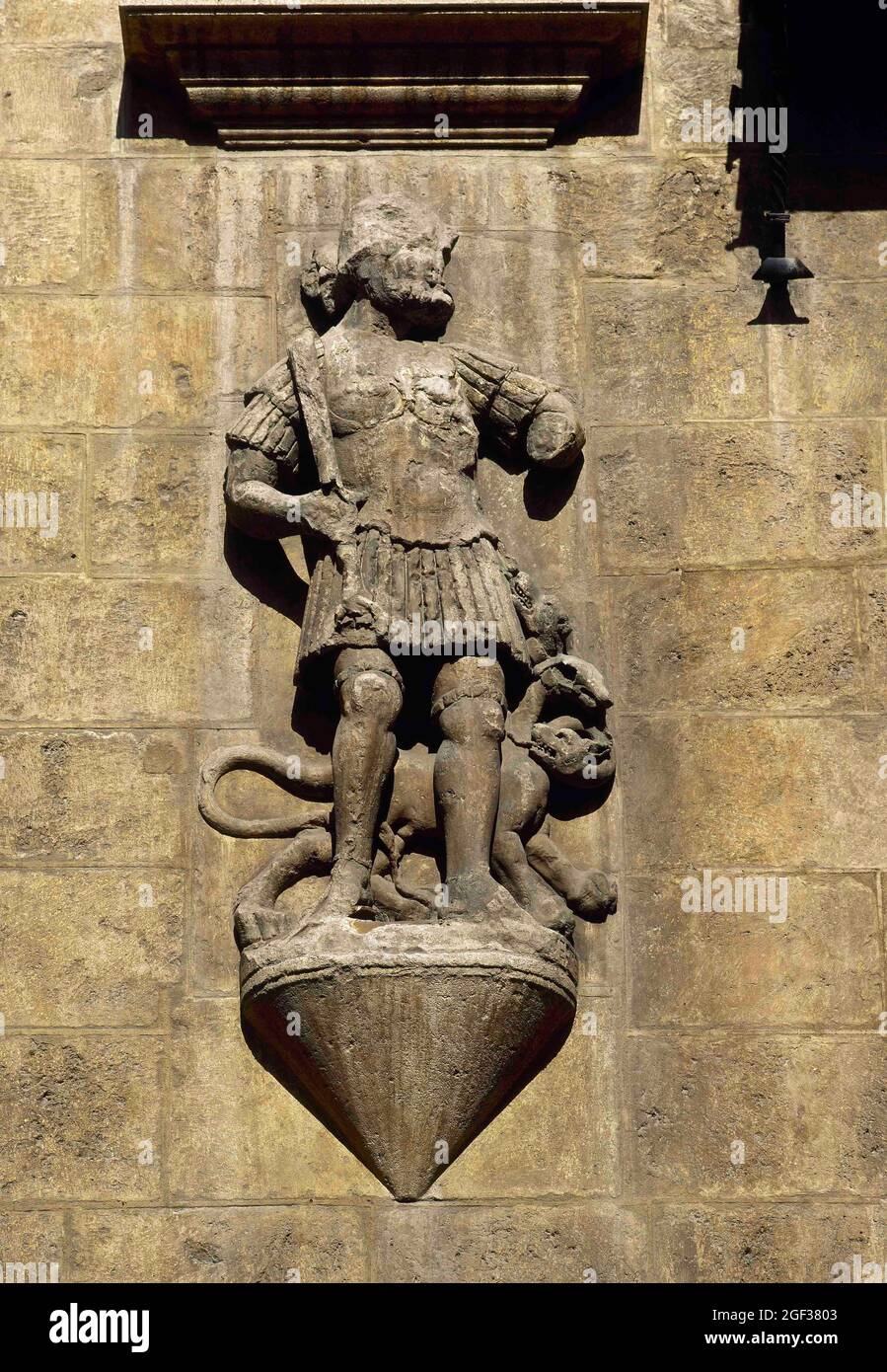 Spagna, Andalusia, Granada. Casa de los Tiros (Casa dei colpi). Facciata dell'edificio rinascimentale del XVI secolo. Fu costruito tra 1530 e 45 Foto Stock