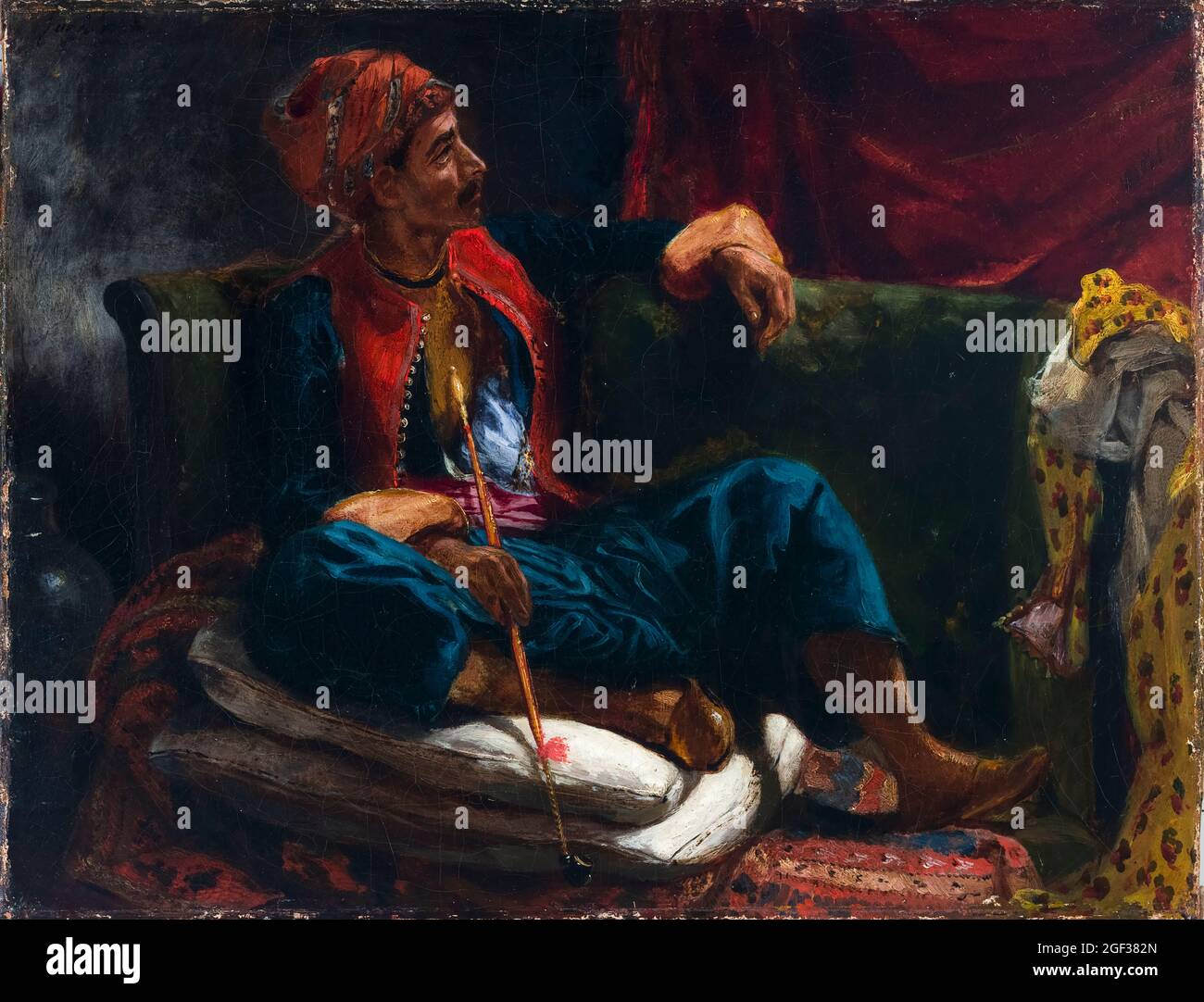 Eugene Delacroix, lo Smoker, pittura, prima del 1863 Foto Stock