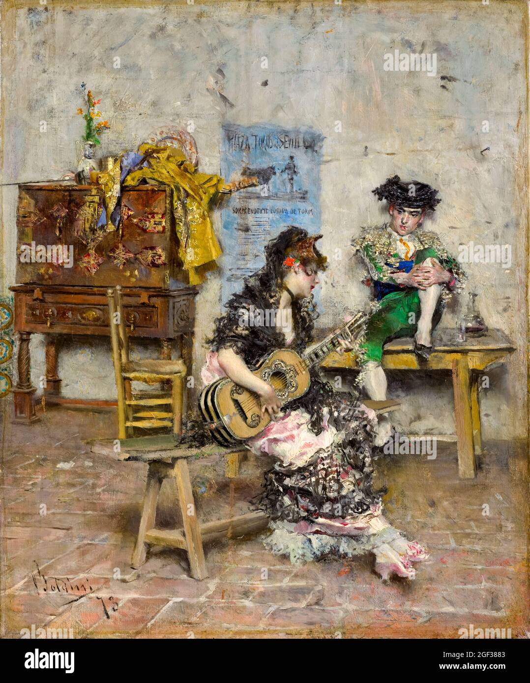 Giovanni Boldini, Guitar Player, pittura, 1872 Foto Stock