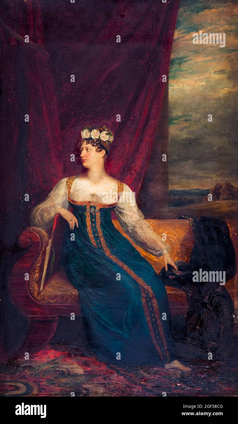 Principessa Charlotte del Galles (1796-1817), ritratto dipinto da George Dawe, circa 1817 Foto Stock