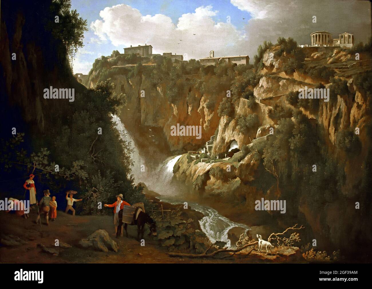 Josephus Augustus Knip 1777-1847 olandese, Paesi Bassi. ( Vulcano Epomeo, monumenti romani, rovine del Colosseo, acquedotto di Nerone e la chiesa del monastero quattro Coronati ) Italia Foto Stock
