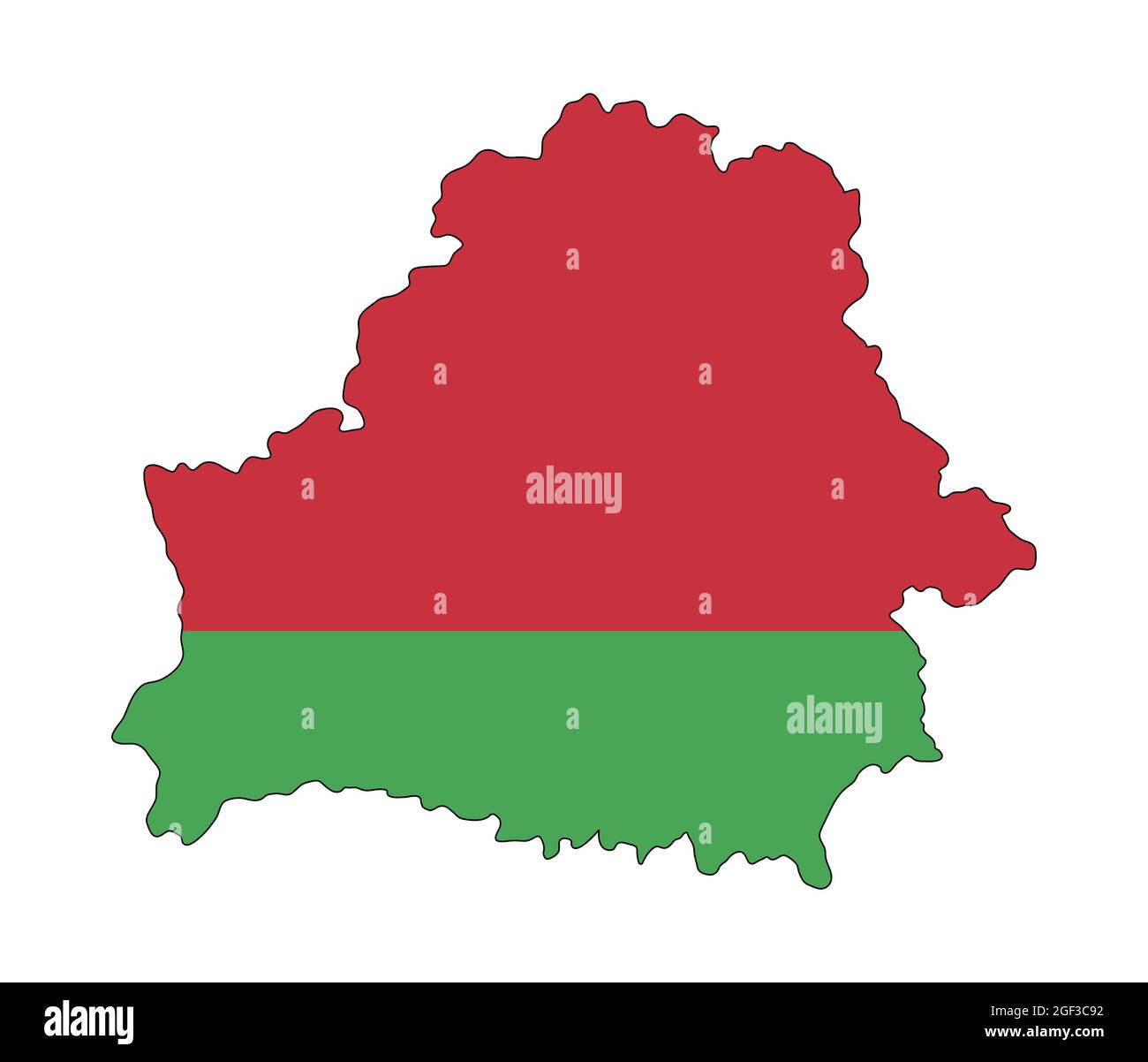 Mappa della bandiera della Bielorussia. Illustrazione vettoriale del