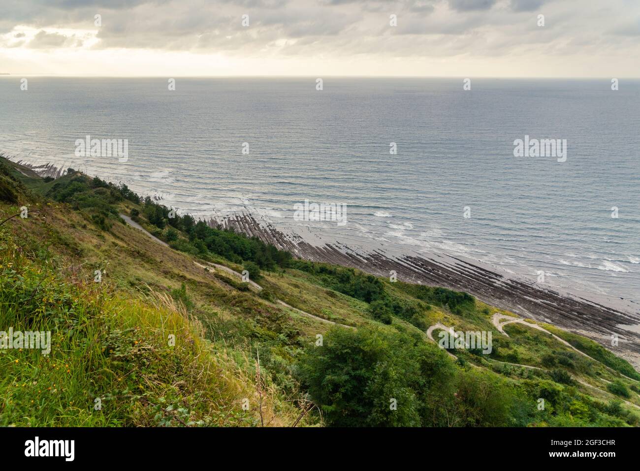 Flysch nella costa basca dei paesi Foto Stock