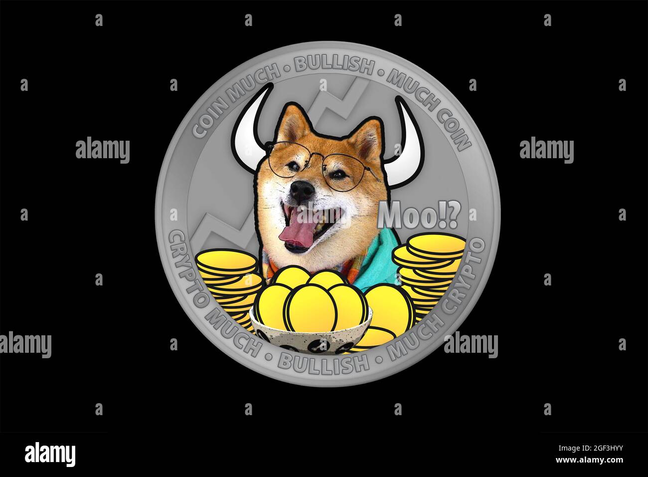 shiba inu, shib, moneta doge cripto valuta, mercato toro tema Foto Stock
