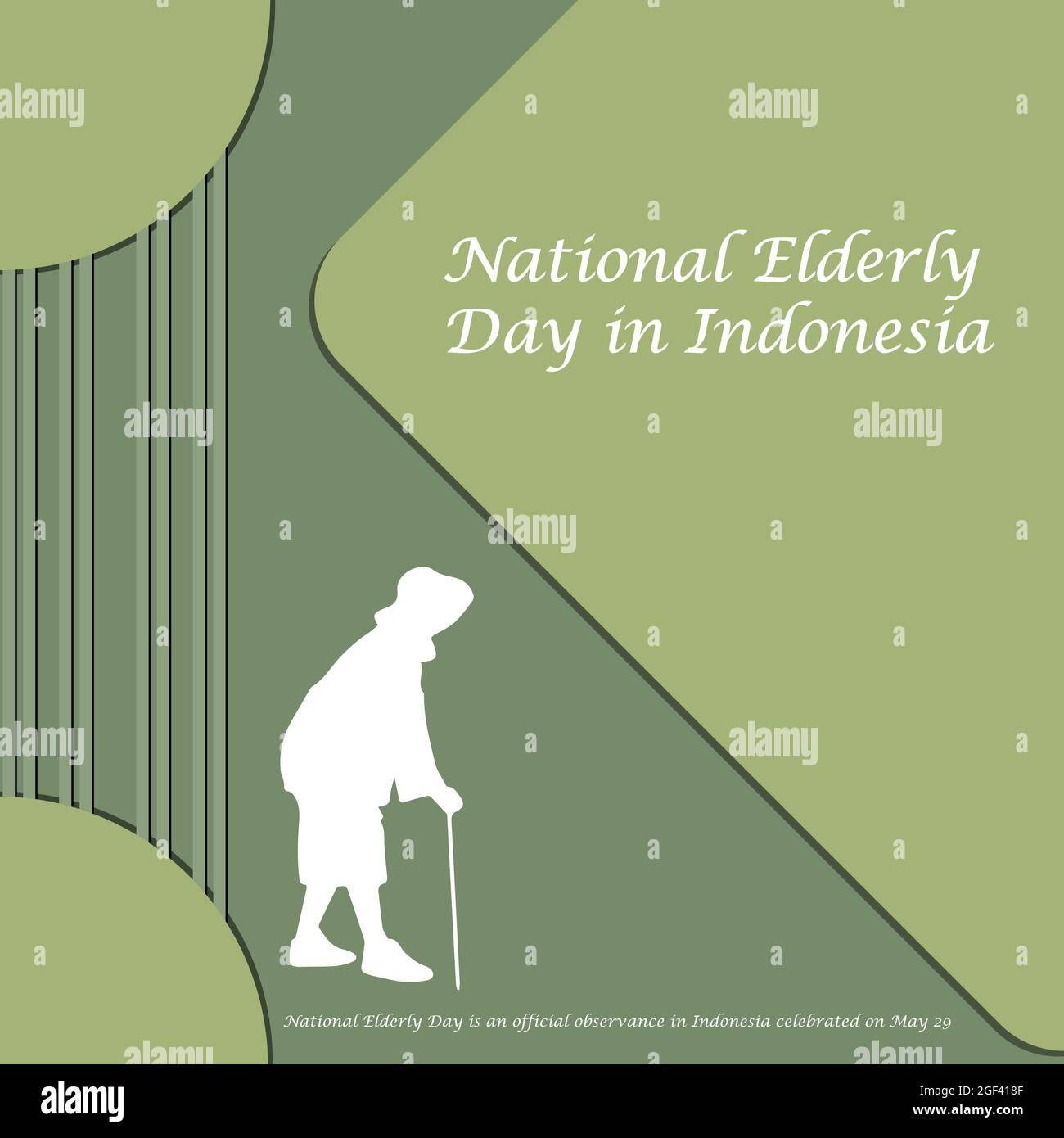 La Giornata nazionale degli anziani è un'osservanza ufficiale in Indonesia celebrata il 29 maggio Illustrazione Vettoriale