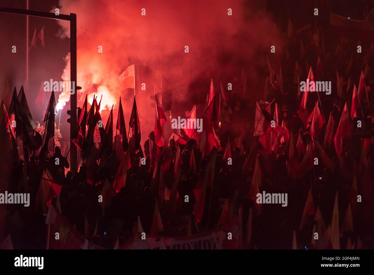 Marcia per l'indipendenza in Polonia Foto Stock