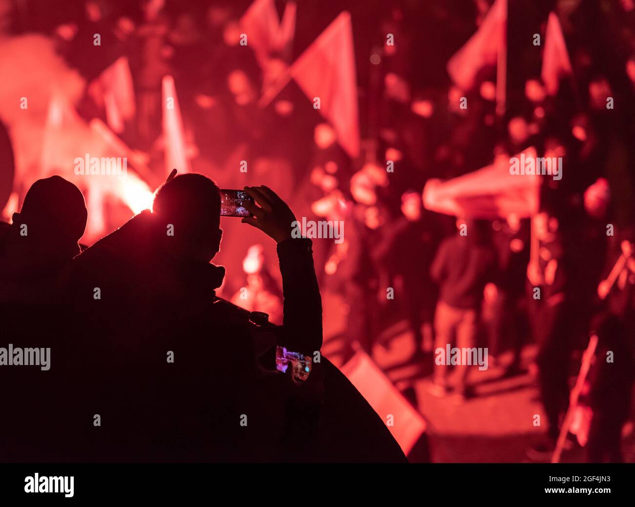 Marcia per l'indipendenza in Polonia Foto Stock