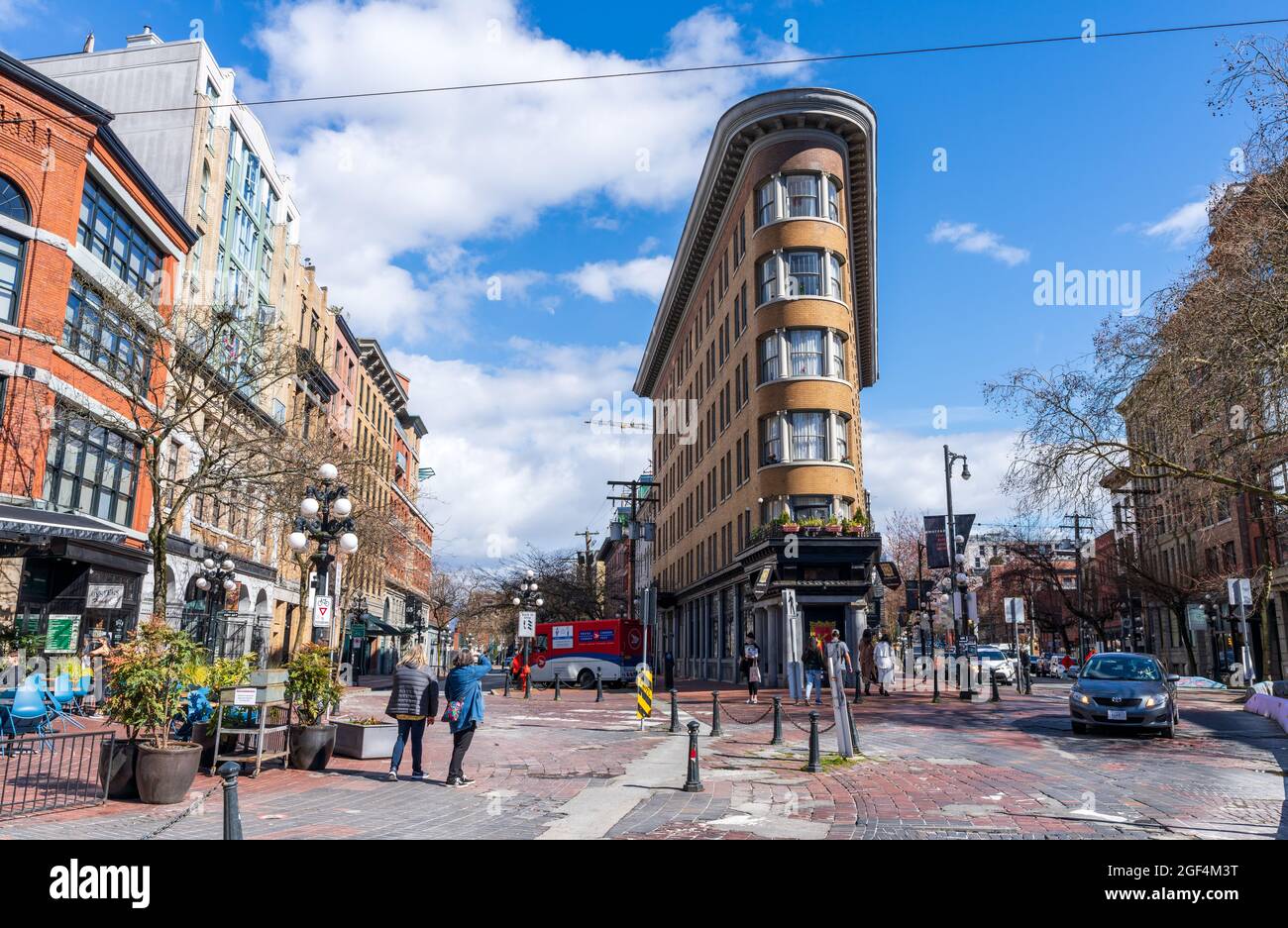 Vancouver Gastown splendida vista sulla strada. BC, Canada. Foto Stock