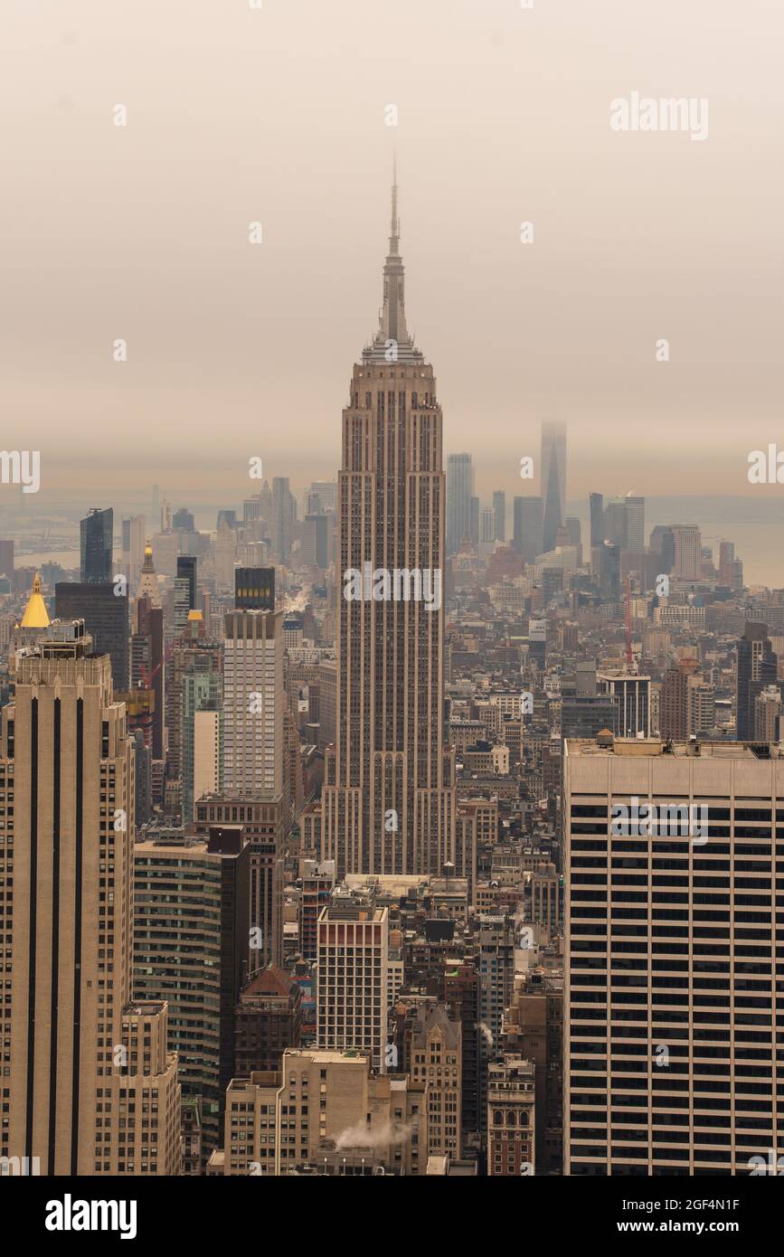 Vista dalla cima della roccia a New York Foto Stock