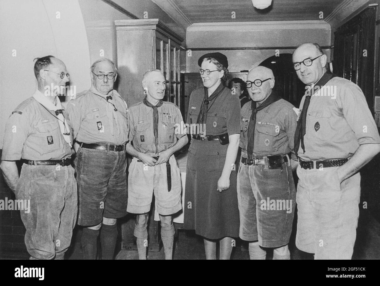 Un gruppo di London Scoutmasters. anni '50. Foto Stock