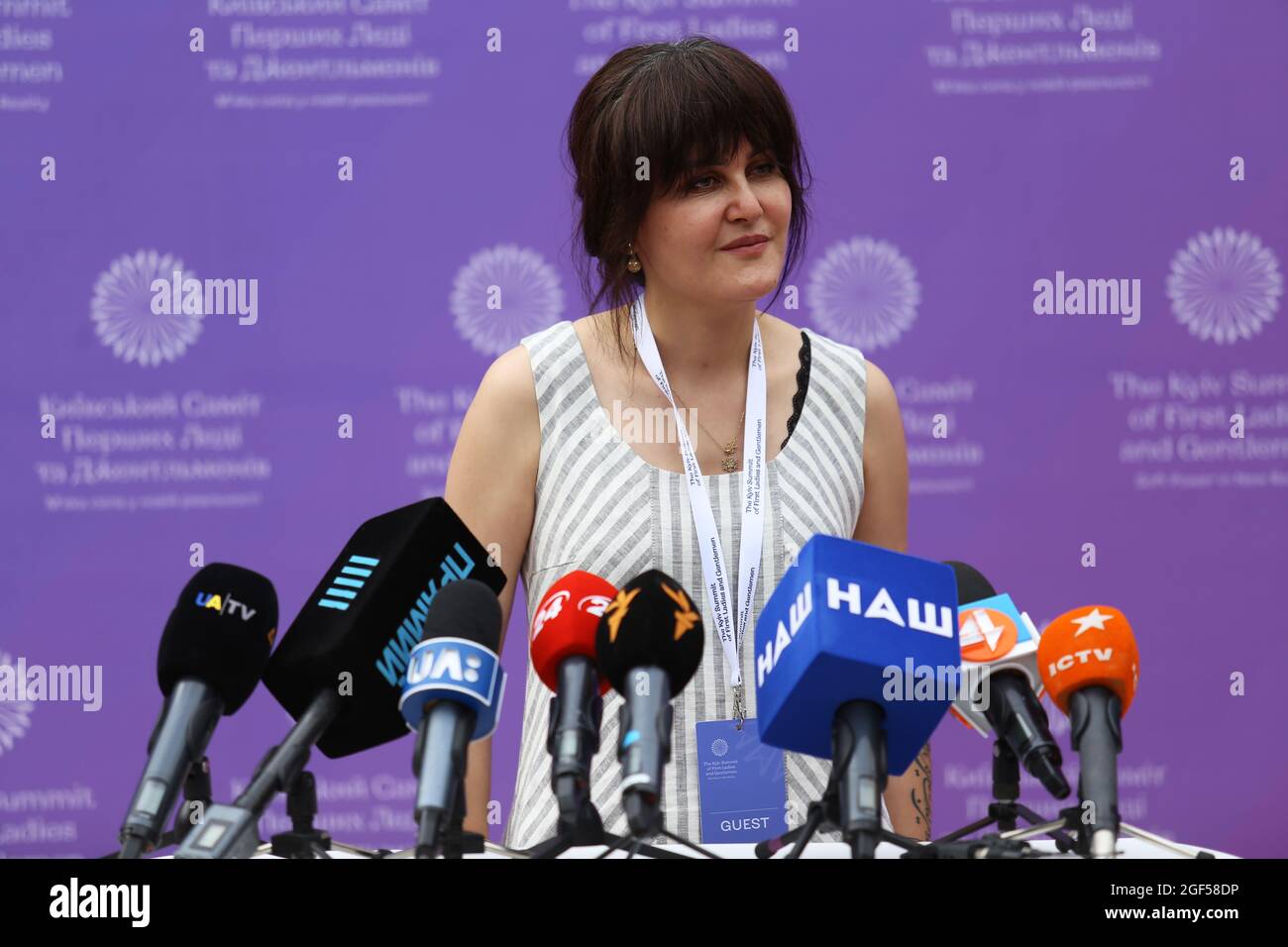 Kiev, Ucraina. 23 Agosto 2021. Sahra Karimi Direttore afghano durante il Vertice di Kyiv di prima Signore e Signori. L'evento è stato organizzato su iniziativa di Olena Zelenska, la moglie del Presidente dell'Ucraina. (Foto di Mohammad Javad Abjoushak/SOPA Images/Sipa USA) Credit: Sipa USA/Alamy Live News Foto Stock