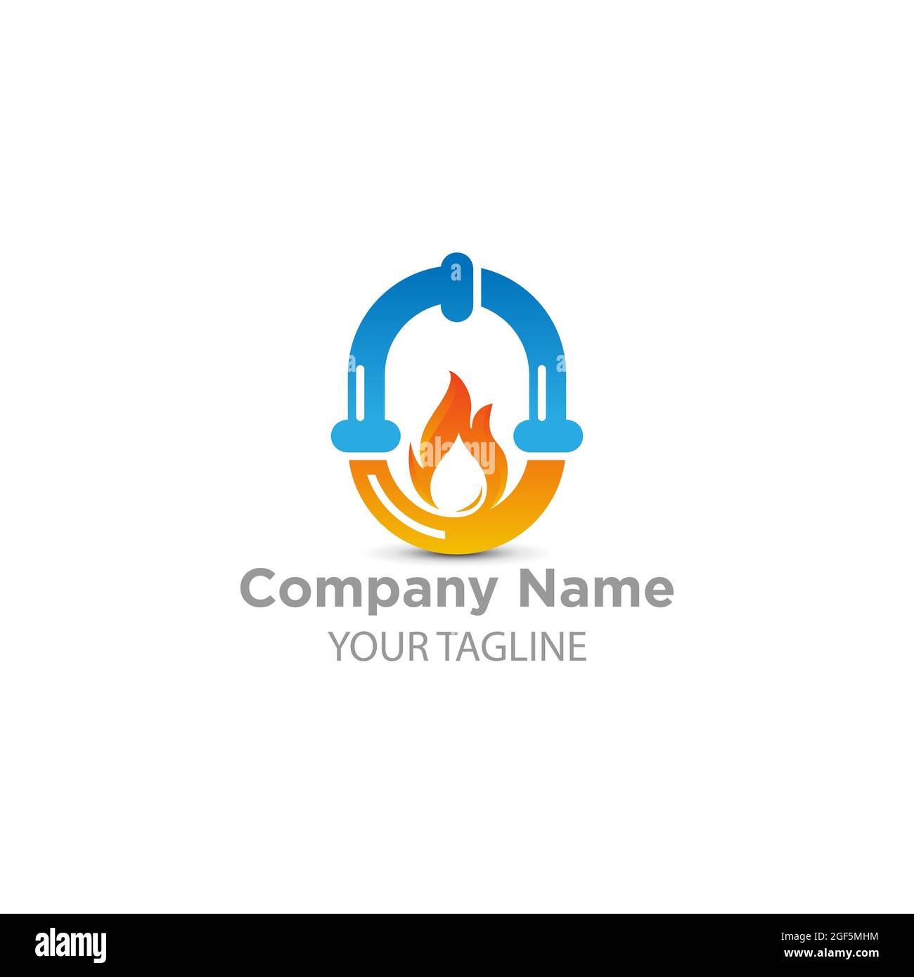 Logo del servizio idraulico con casa e acqua drop.EPS 10 Illustrazione Vettoriale