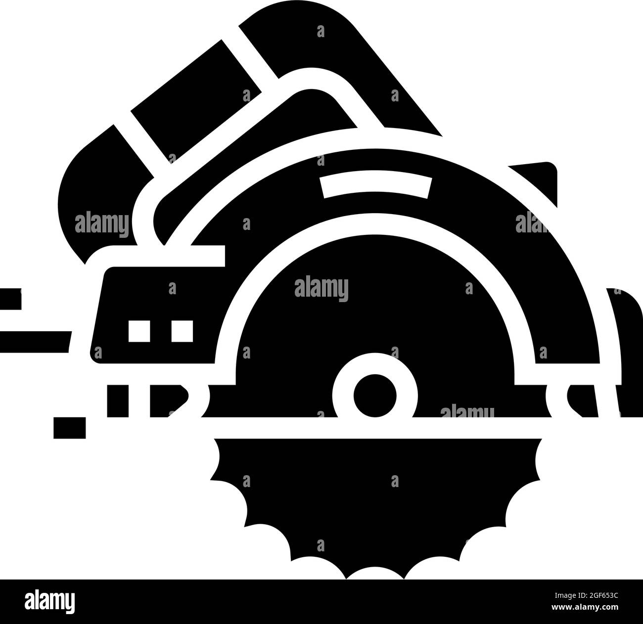 strumento sega circolare icona glifo vettore illustrazione Illustrazione Vettoriale