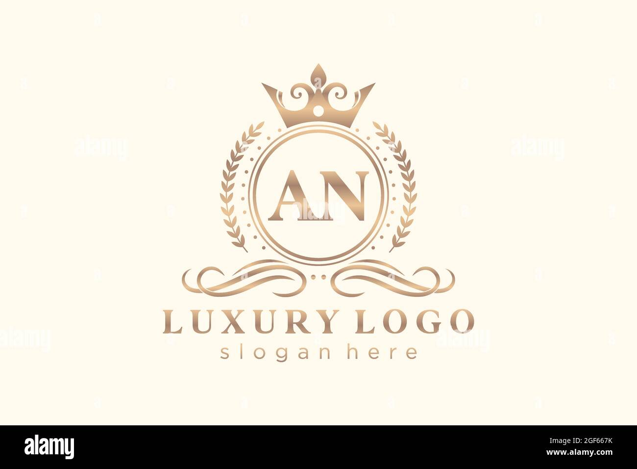 Un modello di logo Letter Royal Luxury in arte vettoriale per ristoranti, Royalty, Boutique, Cafe, Hotel, Araldica, Gioielli, Moda e altri vettori illustratore Illustrazione Vettoriale