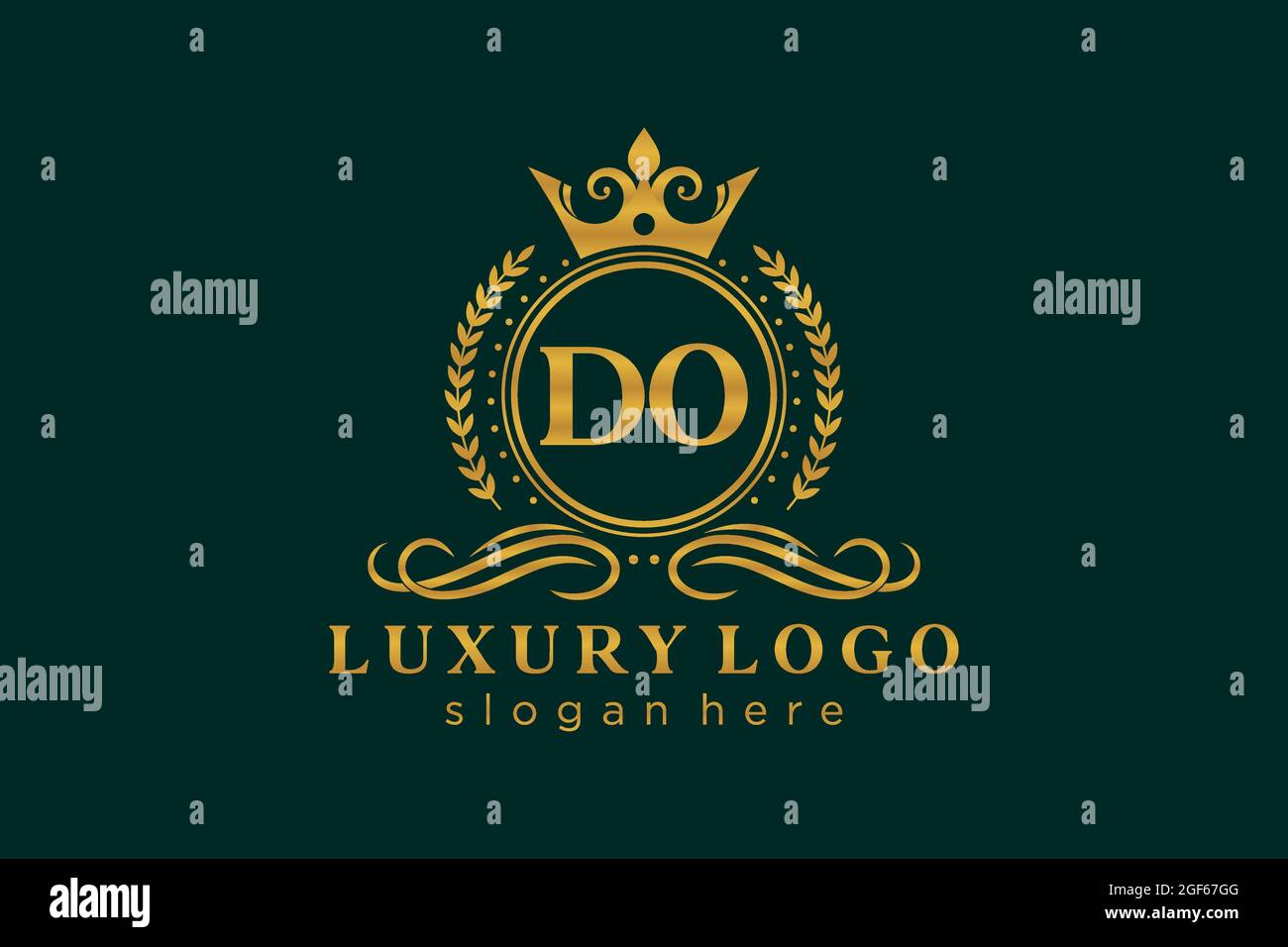 MODELLO DO Letter Royal Luxury Logo in arte vettoriale per Ristorante, Royalty, Boutique, Cafe, Hotel, Araldica, Gioielli, Moda e altri vettori illustratore Illustrazione Vettoriale