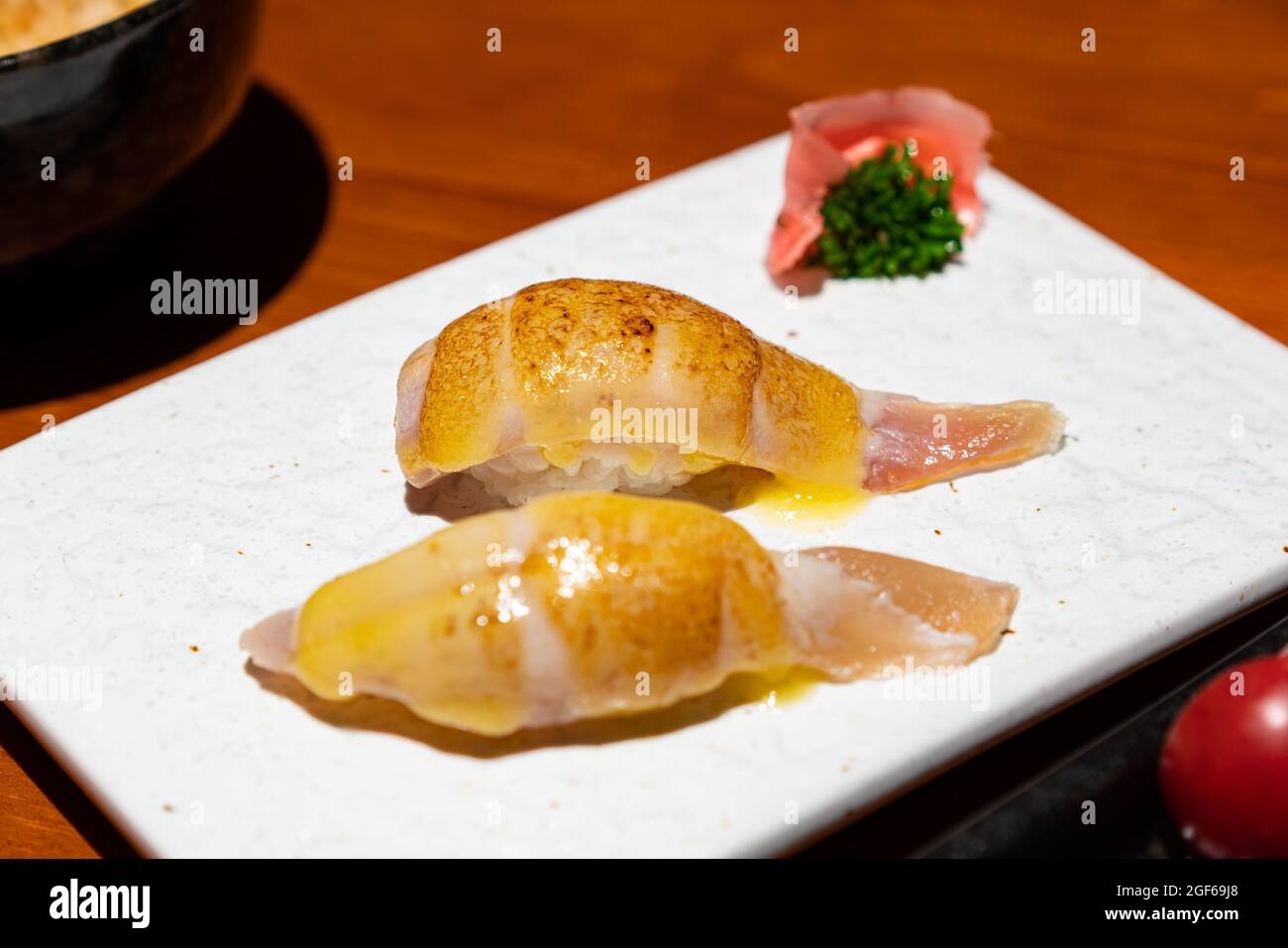 Set di sushi e sashimi e maiale Chop pasto giapponese cibo stock foto Foto Stock