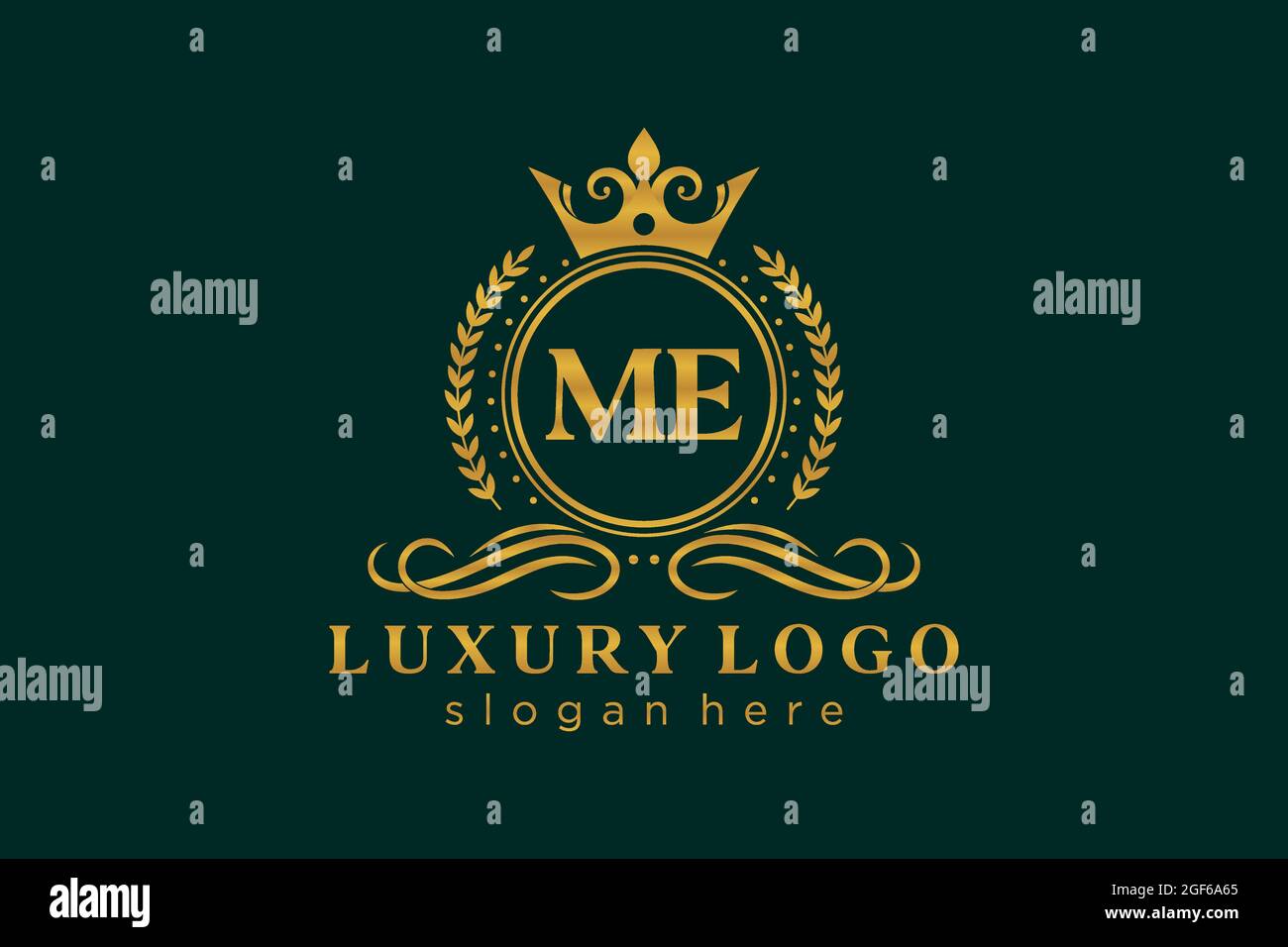 MODELLO DEL logo ME Letter Royal Luxury in Vector Art per Ristorante, Royalty, Boutique, Cafe, Hotel, Araldica, Gioielli, Moda e altri vettori illustratore Illustrazione Vettoriale