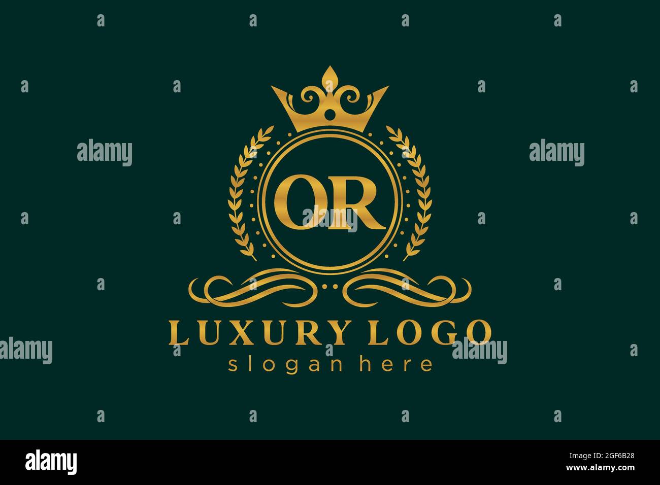 O modello di logo Letter Royal Luxury in Vector Art per Ristorante, Royalty, Boutique, Cafe, Hotel, Araldica, Gioielli, Moda e altri vettori illustratore Illustrazione Vettoriale