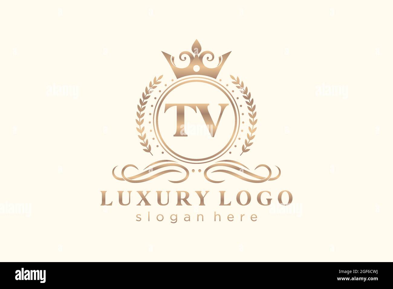TV Letter Royal Luxury Logo modello in arte vettoriale per Ristorante, Royalty, Boutique, Cafe, Hotel, Araldica, Gioielli, Moda e altri vettori illustratore Illustrazione Vettoriale