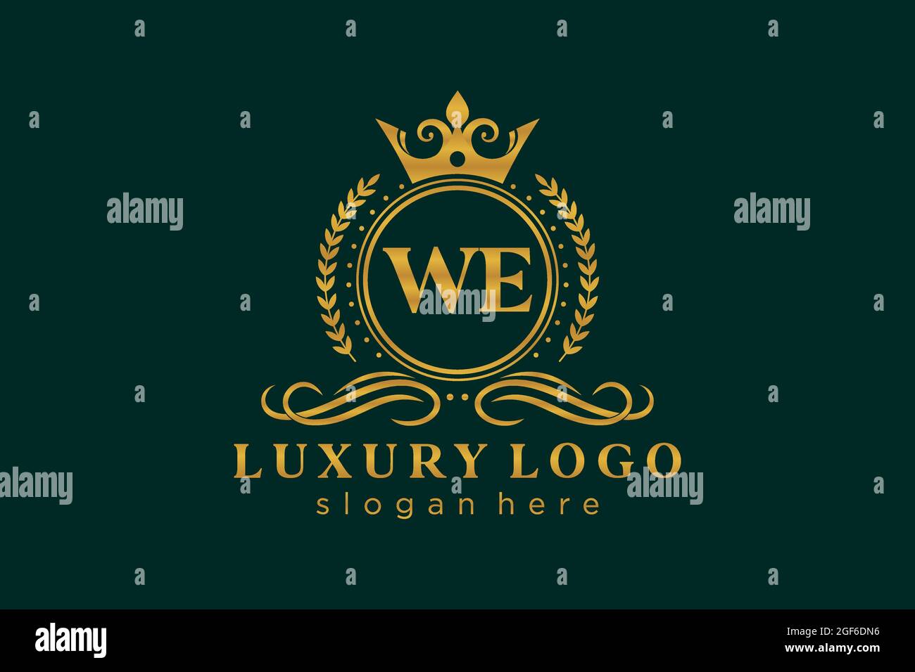 MODELLO DEL logo DI lusso "WE Letter Royal" in arte vettoriale per ristoranti, Royalty, Boutique, Cafe, Hotel, Araldica, Gioielli, Moda e altri vettori illustratore Illustrazione Vettoriale
