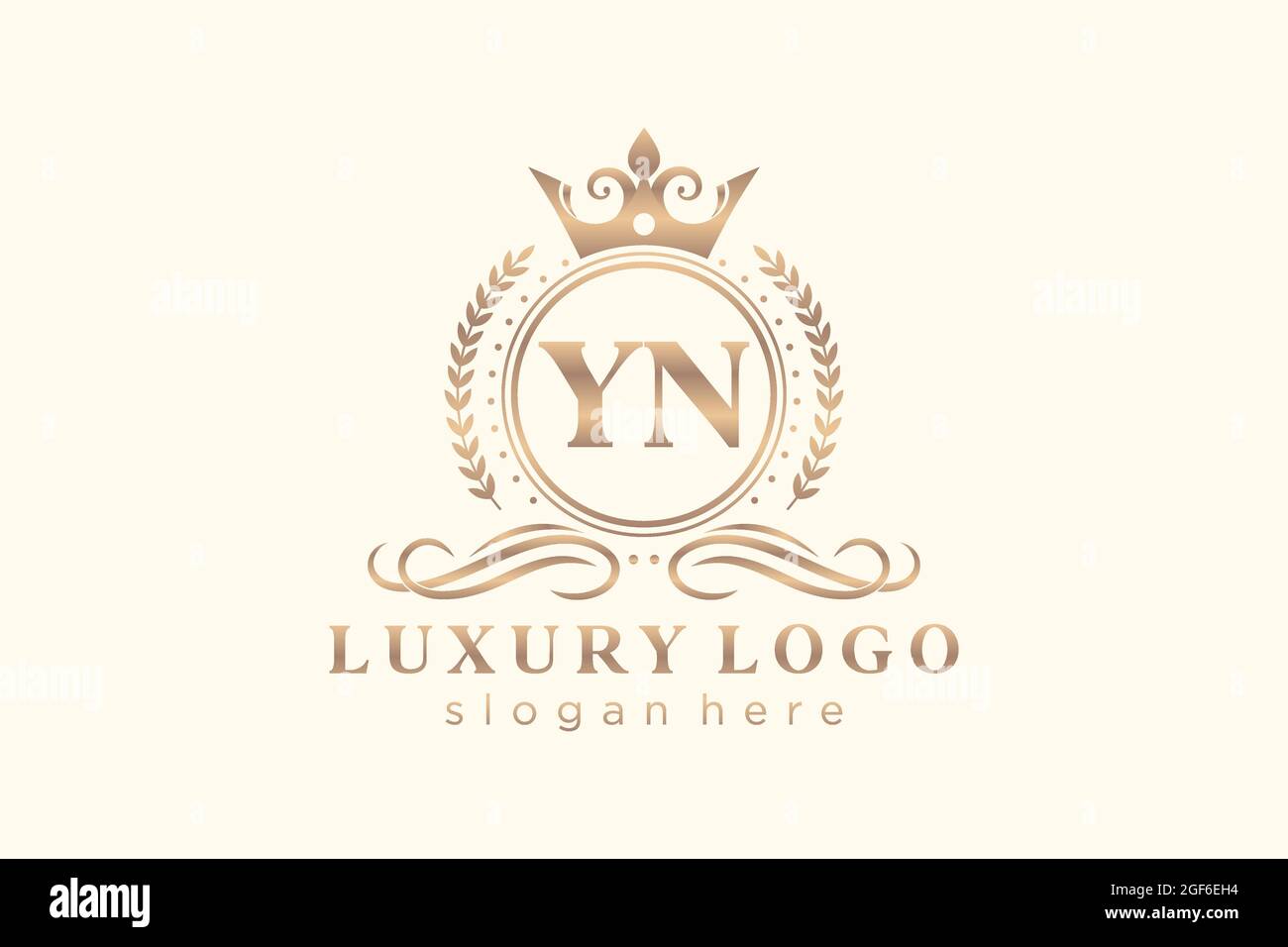 MODELLO logo YN Letter Royal Luxury in arte vettoriale per ristoranti, Royalty, Boutique, caffè, hotel, Araldica, Gioielli, Moda e altri vettori illustratore Illustrazione Vettoriale