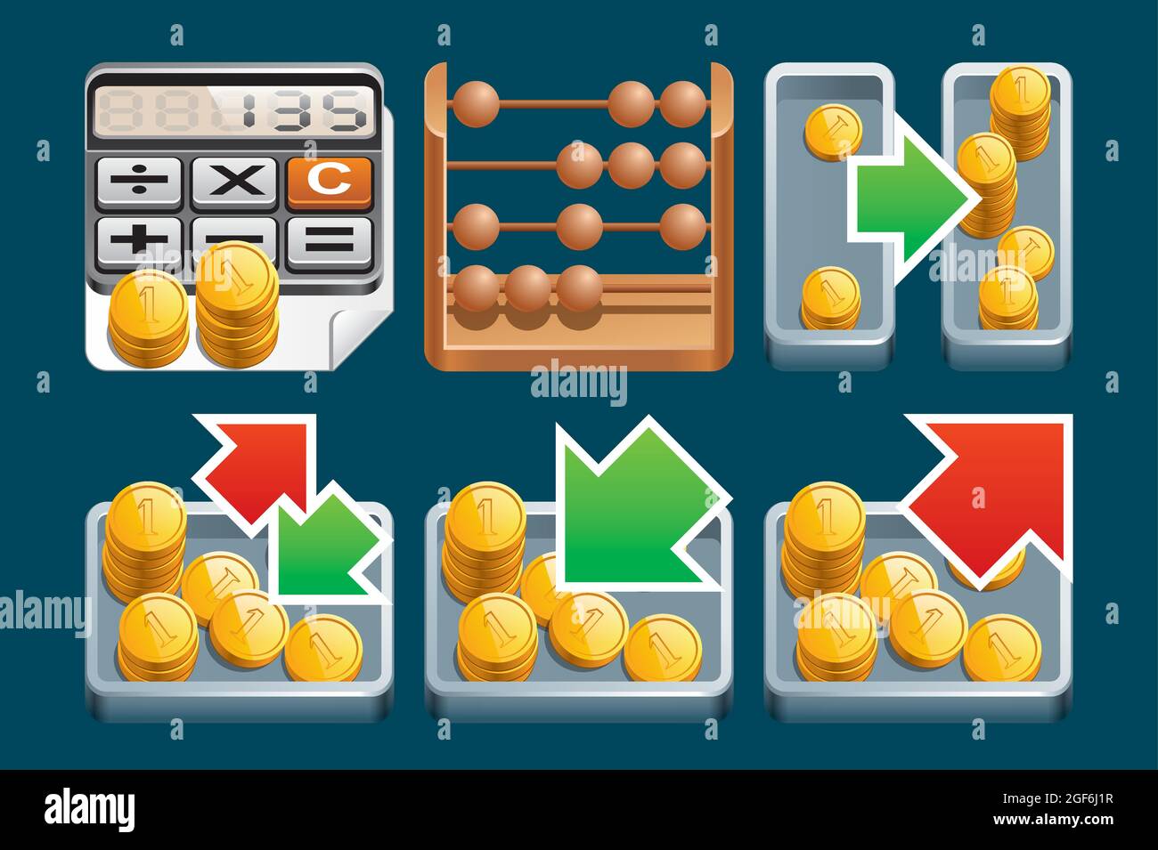 Illustrazione vettoriale (EPS 10,include trasparenza) icone finanziarie Illustrazione Vettoriale