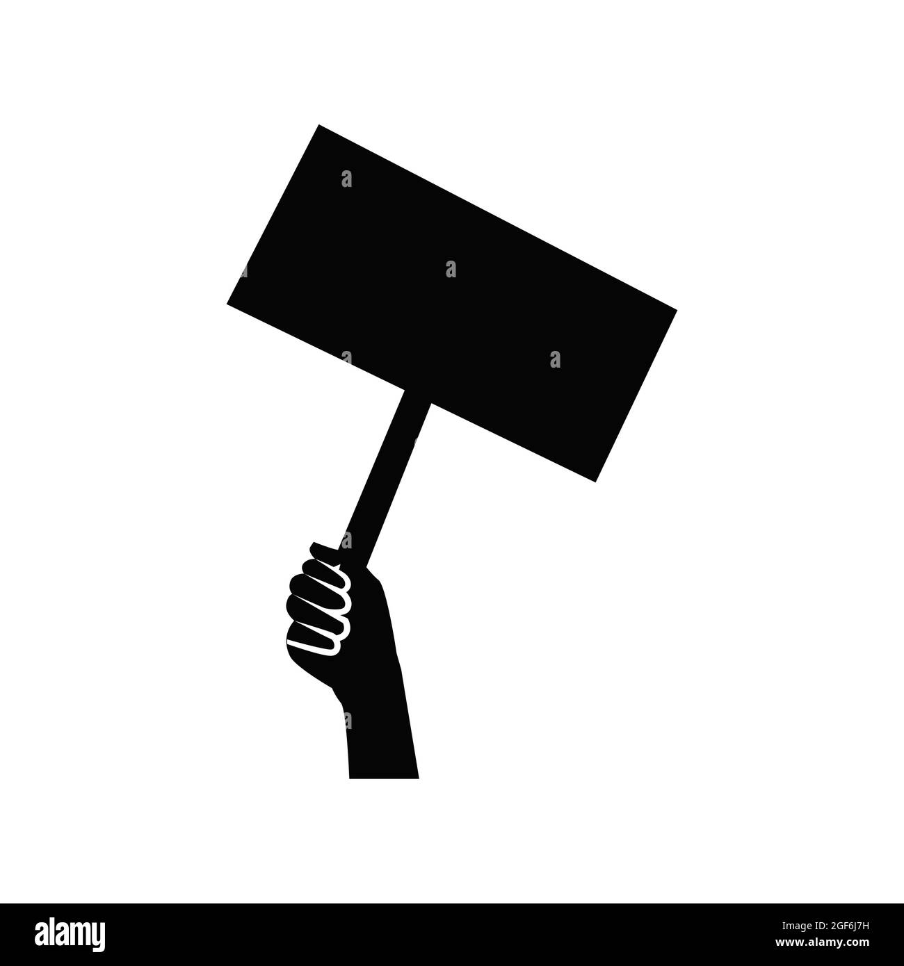 icona di silhouette vettoriale per striscione con supporto a mano Illustrazione Vettoriale