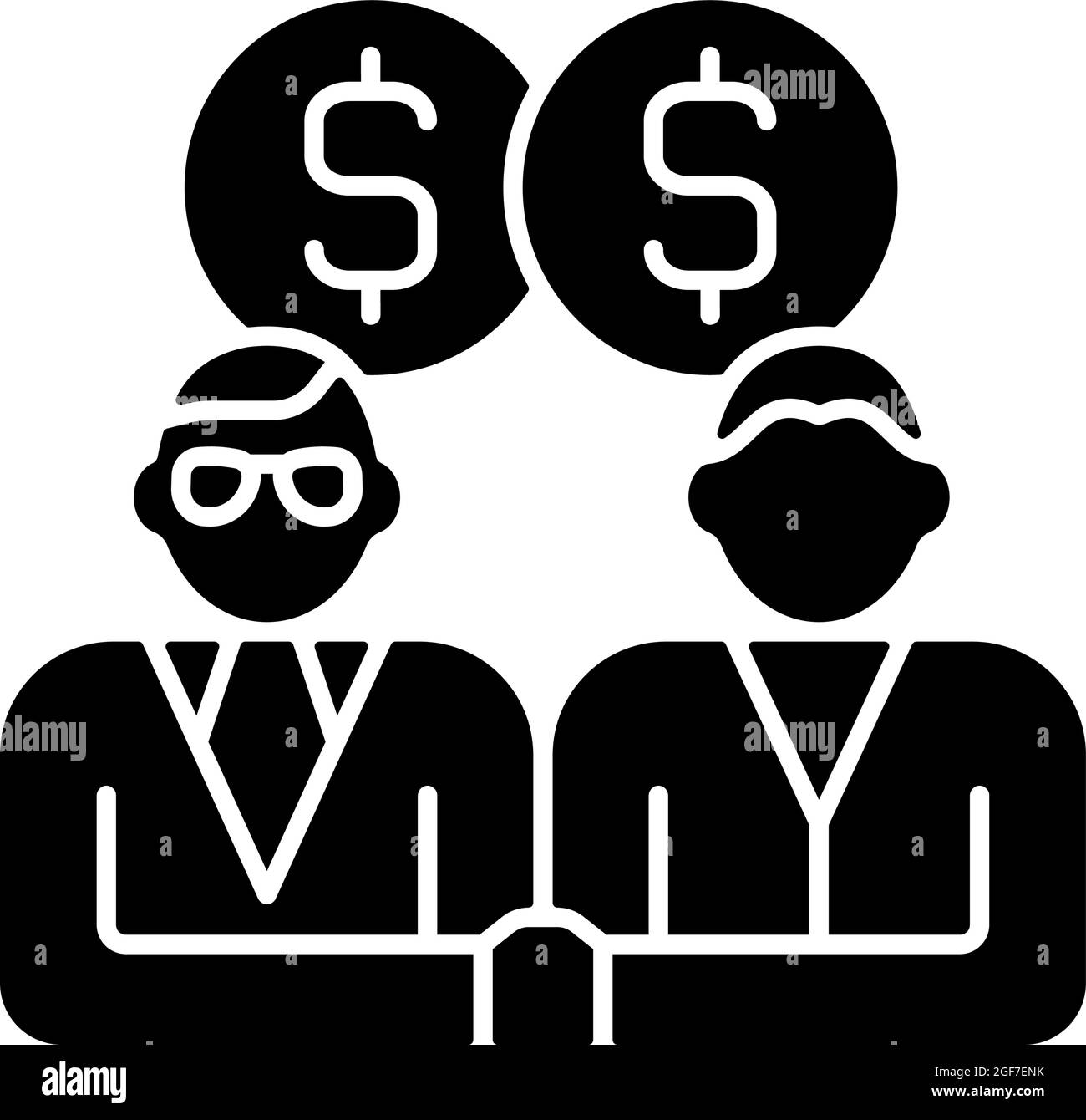 Icona glyph nero del rappresentante di vendita Illustrazione Vettoriale