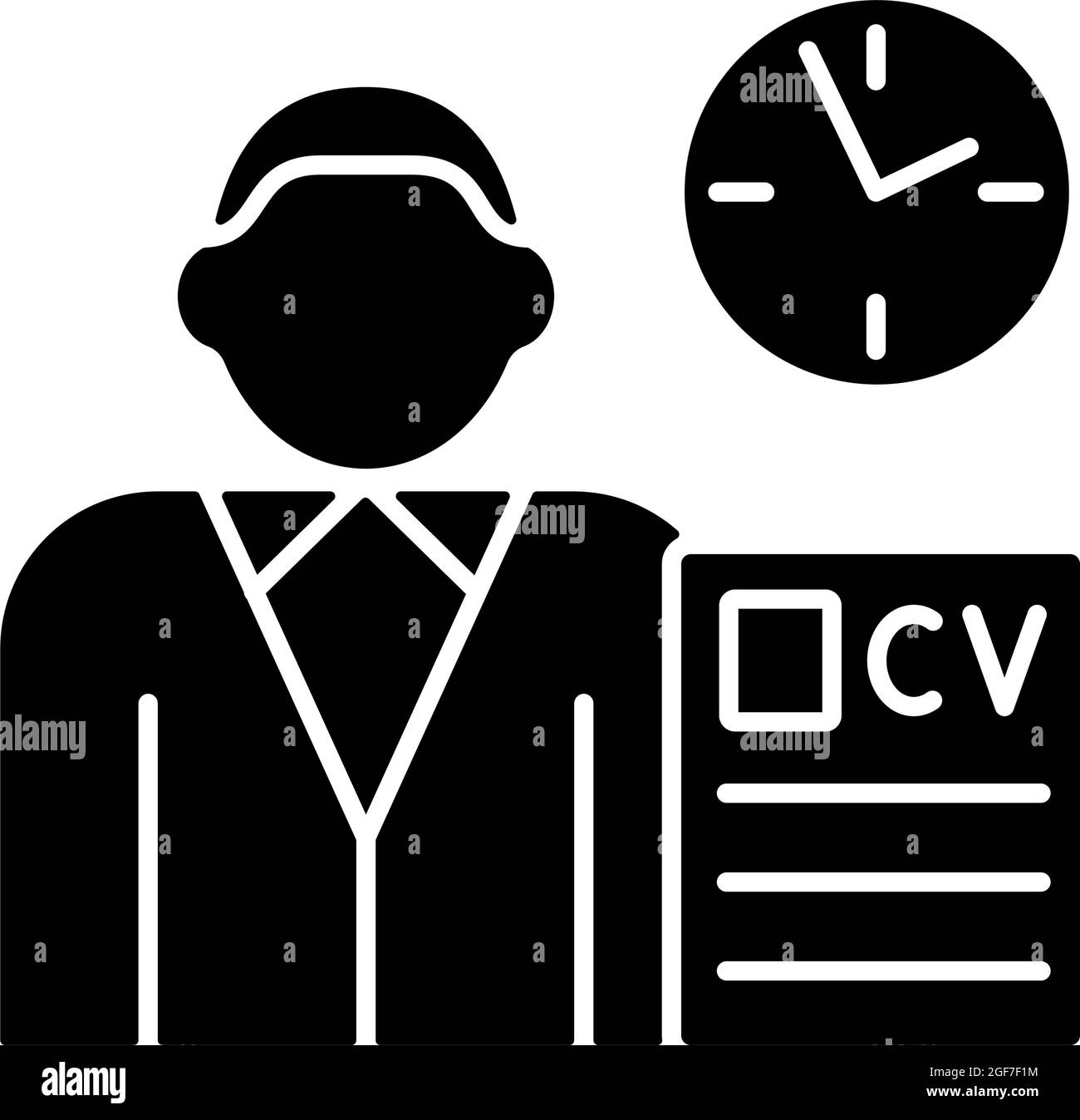 Icona glifo nero richiedente lavoro Illustrazione Vettoriale
