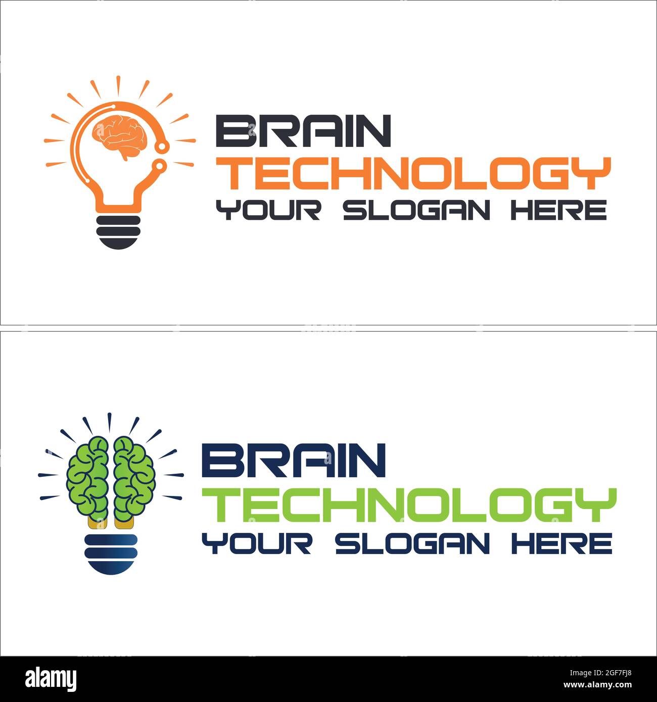 Idea innovativa del logo Brain TECH Illustrazione Vettoriale